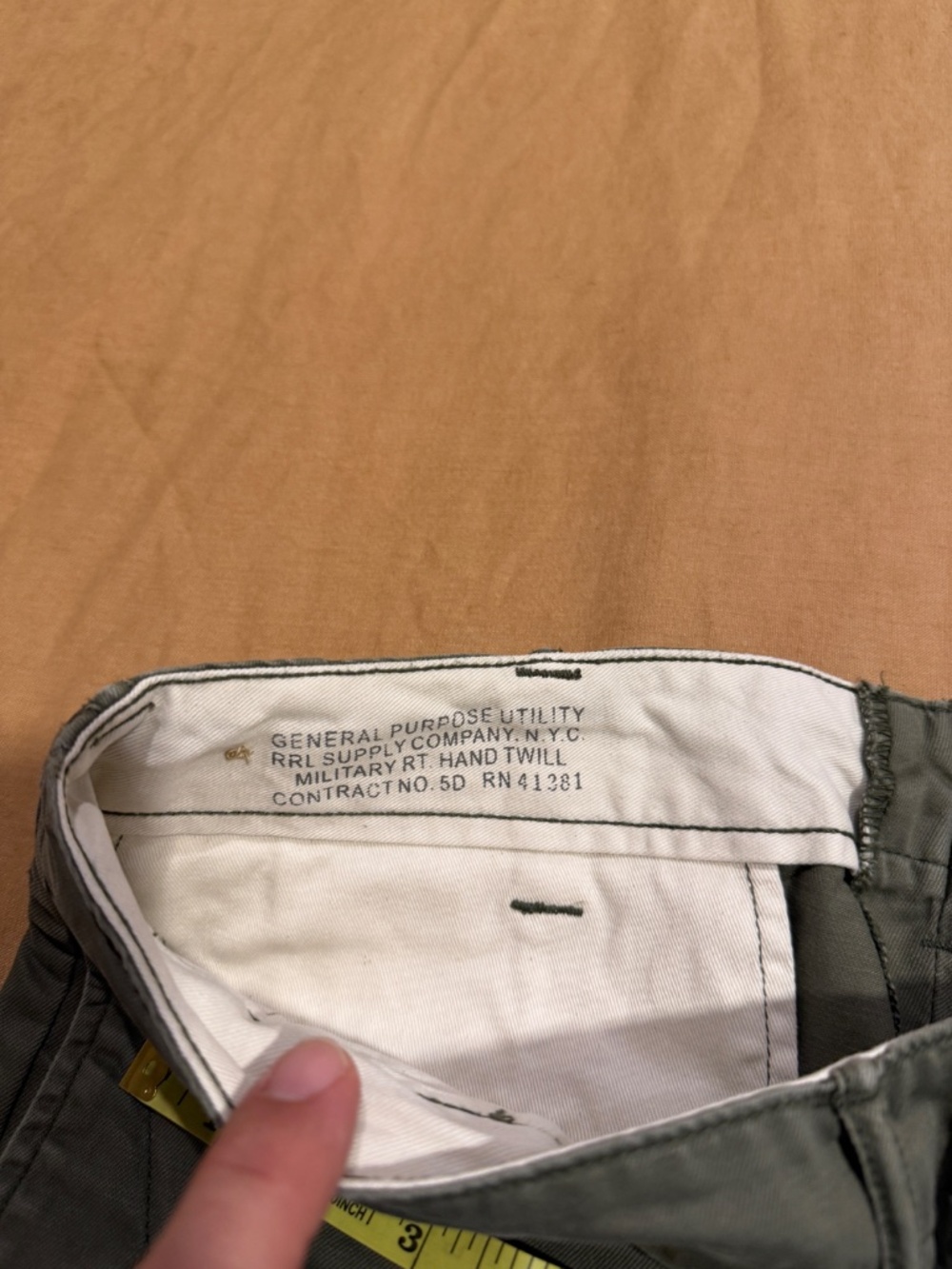 RRL Officer Chino, Olive, 32x30 - Picture 5 of 6